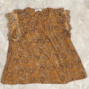 House of Harlow 1960 Floral Ruffled Top Large Size